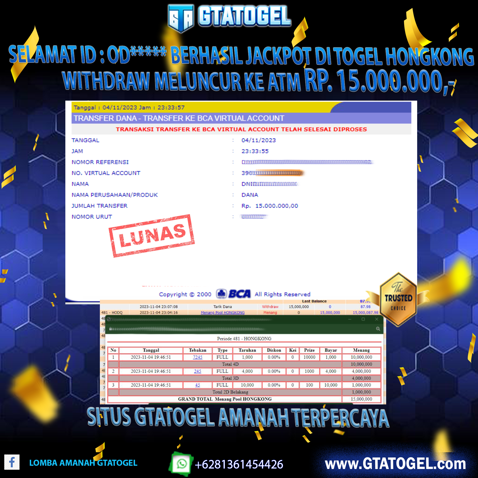 5 NOV JACKPOT HK 15JT GTA