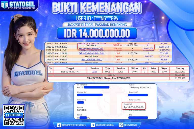 BUKTI KEMENANGAN GTATOGEL NEW ( TGL 04 - 02 - 2026 )