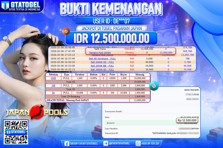 BUKTI KEMENANGAN GTATOGEL NEW ( TGL 07 - 02 - 2026 ) V4