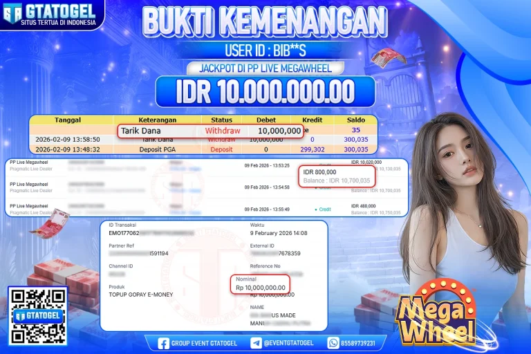 BUKTI KEMENANGAN GTATOGEL NEW ( TGL 10 - 02 - 2026 ) V2