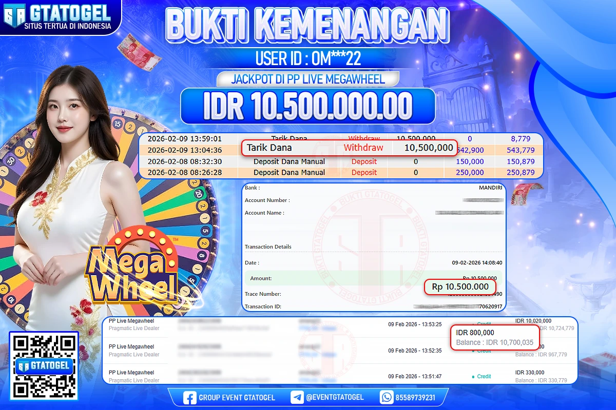BUKTI KEMENANGAN GTATOGEL NEW ( TGL 10 - 02 - 2026 ) V3